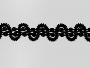 Brokatborte Nr. 9076 in schwarz aus Kunstseide, Breite ca. 36 mm