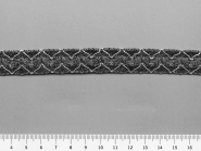 Brokatborte HP8949 Lurex silber-anthrazit, Breite ca. 12 mm