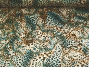 Georgette 467269 Leodruck in natur-braun-türkis, Breite ca. 150 cm