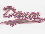 Glitter-Bügelmotiv NS073P - Dance pink, Größe ca. 20,5 x 9,5 cm