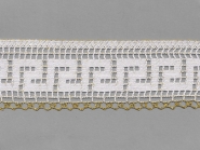 Klöppelspitze 75303_10268F, Breite 75 mm, Farbe weiß mit Lurex gold
