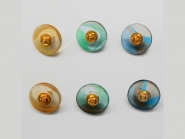 Knopf transparent mit Farbverlauf und Rose gold 71800-24, Größe 24 (ca. 15 mm)