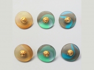 Knopf transparent mit Farbverlauf und Rose gold 71800-34, Größe 34 (ca. 22 mm)