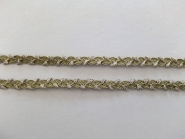 Mokuba Metallic Trimming Braid Nr. 9560-4, Farbe 4 oliv-silber, Breite ca. 8 mm