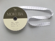 Mokuba Pleat Satin Ribbon Nr. 4478-15-2, Farbe 2 weiß Breite ca. 15 mm