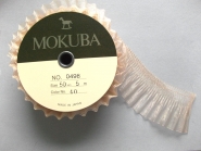 Mokuba Pleated Organdy Ribbon Nr. 0498-50, Breite  ca. 50 mm, Farbe natur