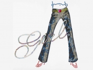 Pailletten-/Nieten-Bügelmotiv LS283 - Glitter-Jeans, Größe 17 x 16 cm