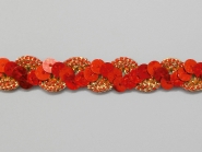Paillettenband zick-zack rot-gold mit Gimpe Nr. 289476-550, Breite ca. 16 mm