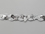Paillettenband zick-zack silber mit Gimpe Nr. 289476-601, Breite ca. 16 mm