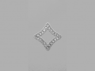 Strass-Bügelmotiv CS081, Strassapplikation auf silberner Glitterfolie, Größe ca. 4,5 x 4,5 cm