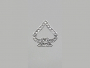 Strass-Bügelmotiv CS084, Strassapplikation auf silberner Glitterfolie, Größe ca. 4,5 x 4,5 cm