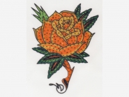 Strass-/Folien-Bügelmotiv TA008 - Rose, Größe ca. 11,5 x 15,5 cm
