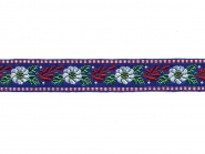 Tirolerband in blau bestickt Nr. 161401-42, Breite ca. 25 mm