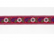Tirolerband in rot bestickt Nr. 161401-65, Breite ca. 25 mm