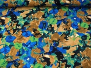 Viskose Jersey 99-035-BVO mit Blumendruck blau-braun-grün-schwarz, Breite ca. 148 cm