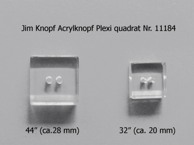 Jim Knopf Acrylknopf Plexi quadrat Nr. 11184