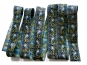 Besatzband in jeansblau mit Ornament und Goldglitter - 2
