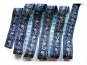 Besatzband in jeansblau mit Ornament und Silberglitter - 2